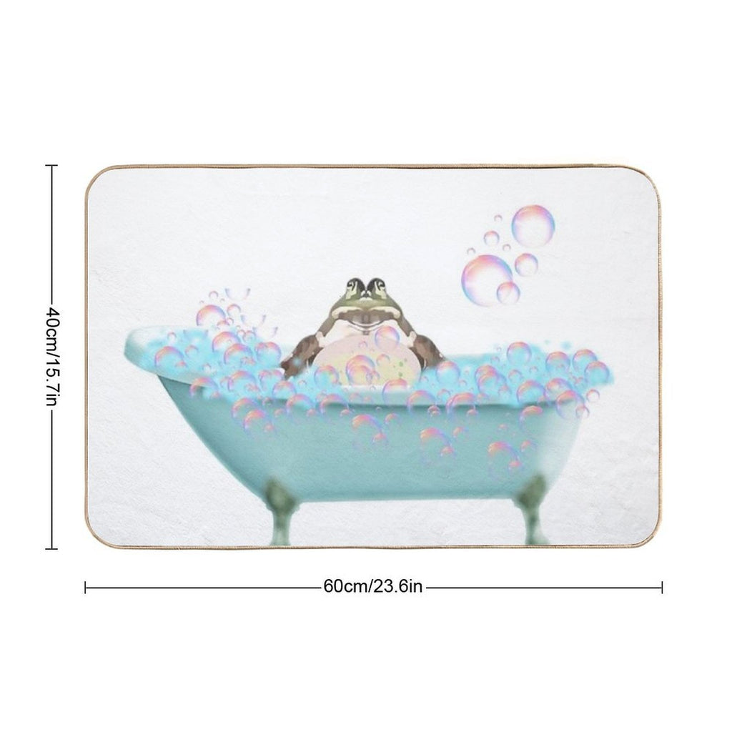 Toad Taking A Bath  Easy Maintenance Bath Mat