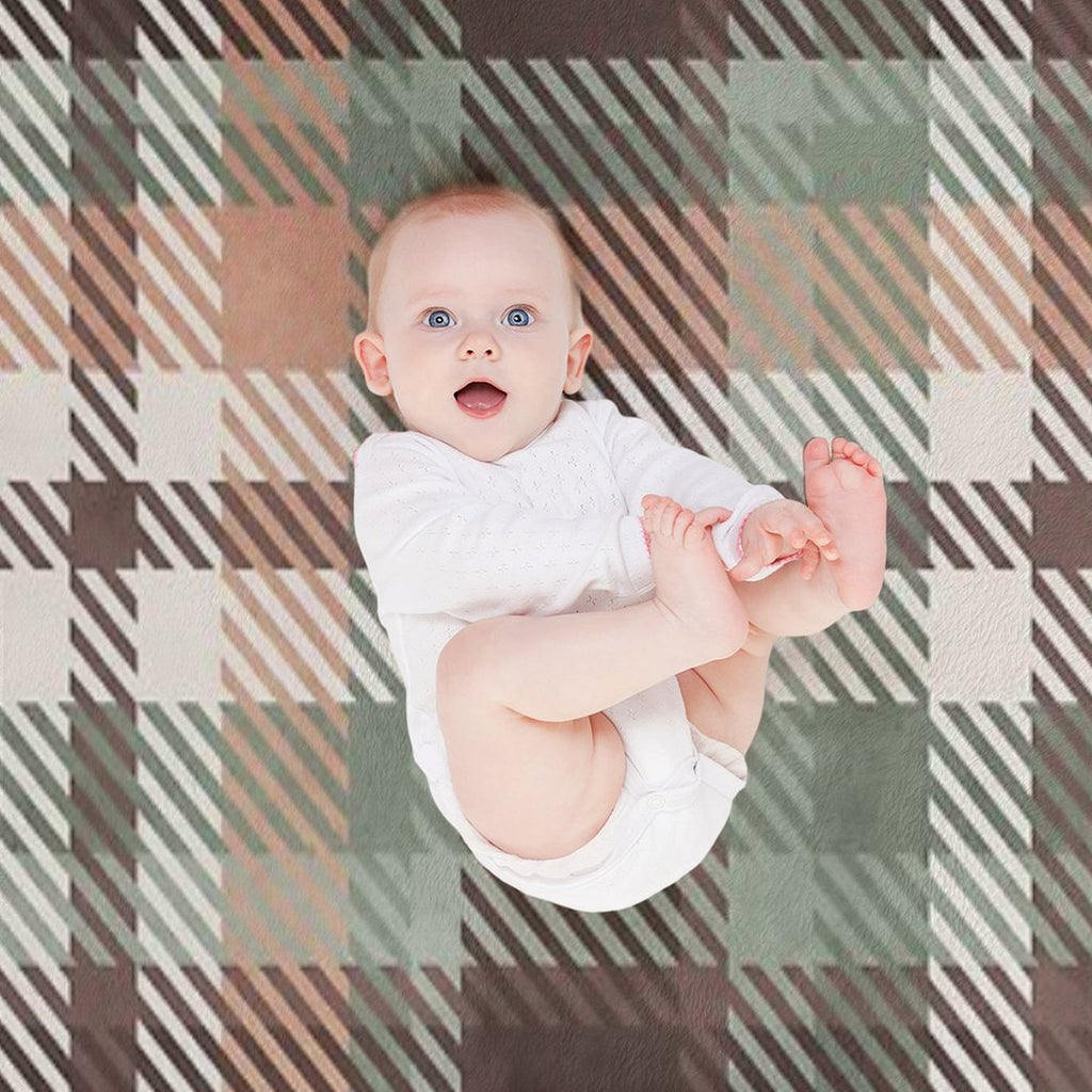 Aspen Flannel Brown Teal Shrink-resistant Throw Blanket