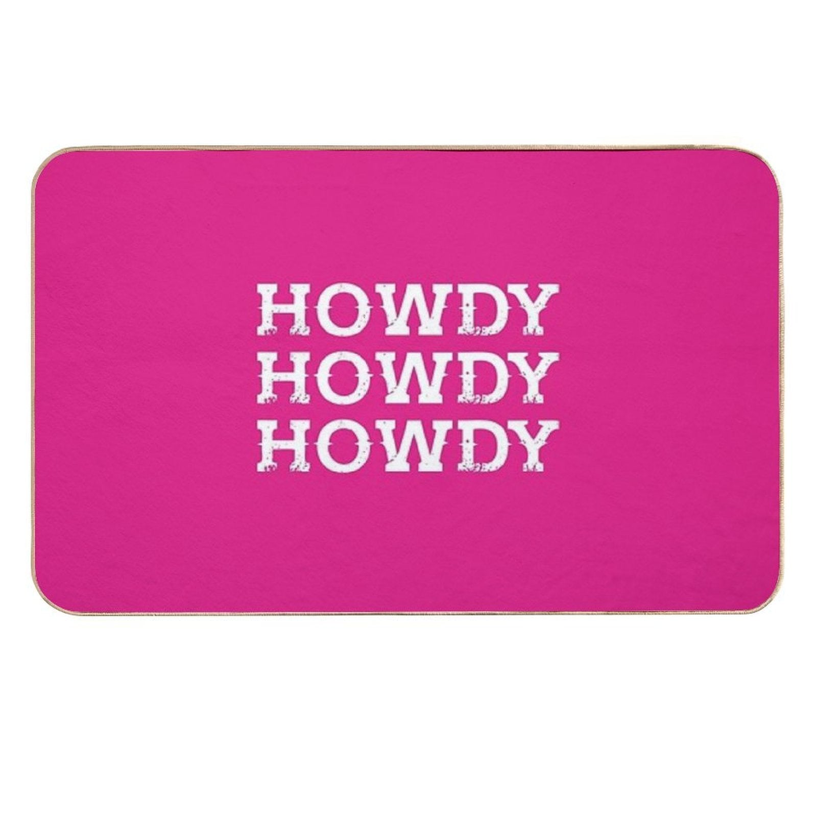 HOWDY Pink  Absorbent Bath Mat