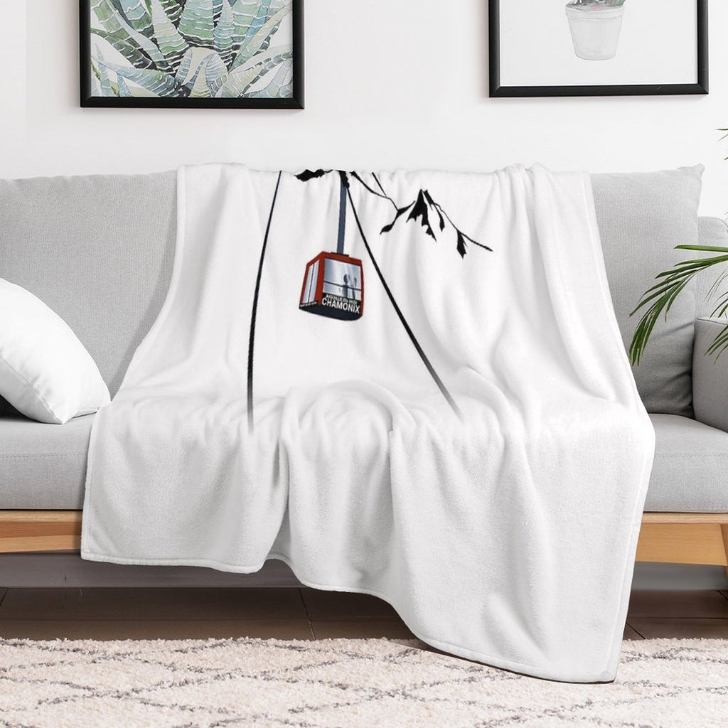 Chamonix Aiguille Du Midi Cable Car Mountain Leewarddesign Machine-washable Throw Blanket