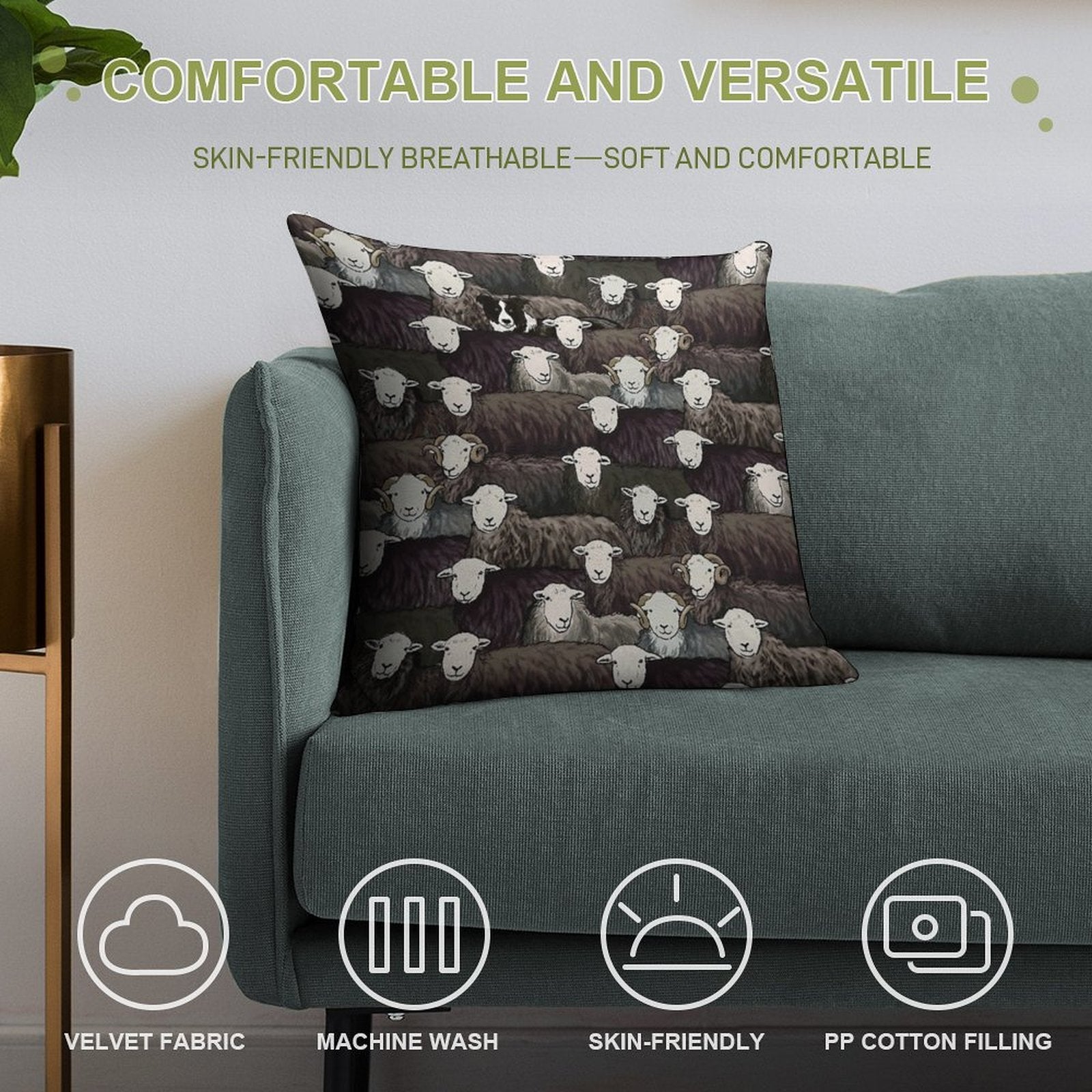 Herdwicks Soft High-Density Material Throw Pillow