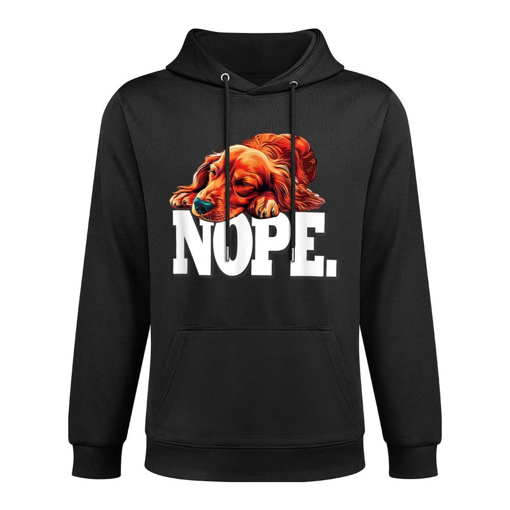 Funny Sleeping Napping NOPE Long Haired Dachshund Lover Versatile Streetwear Hoodie