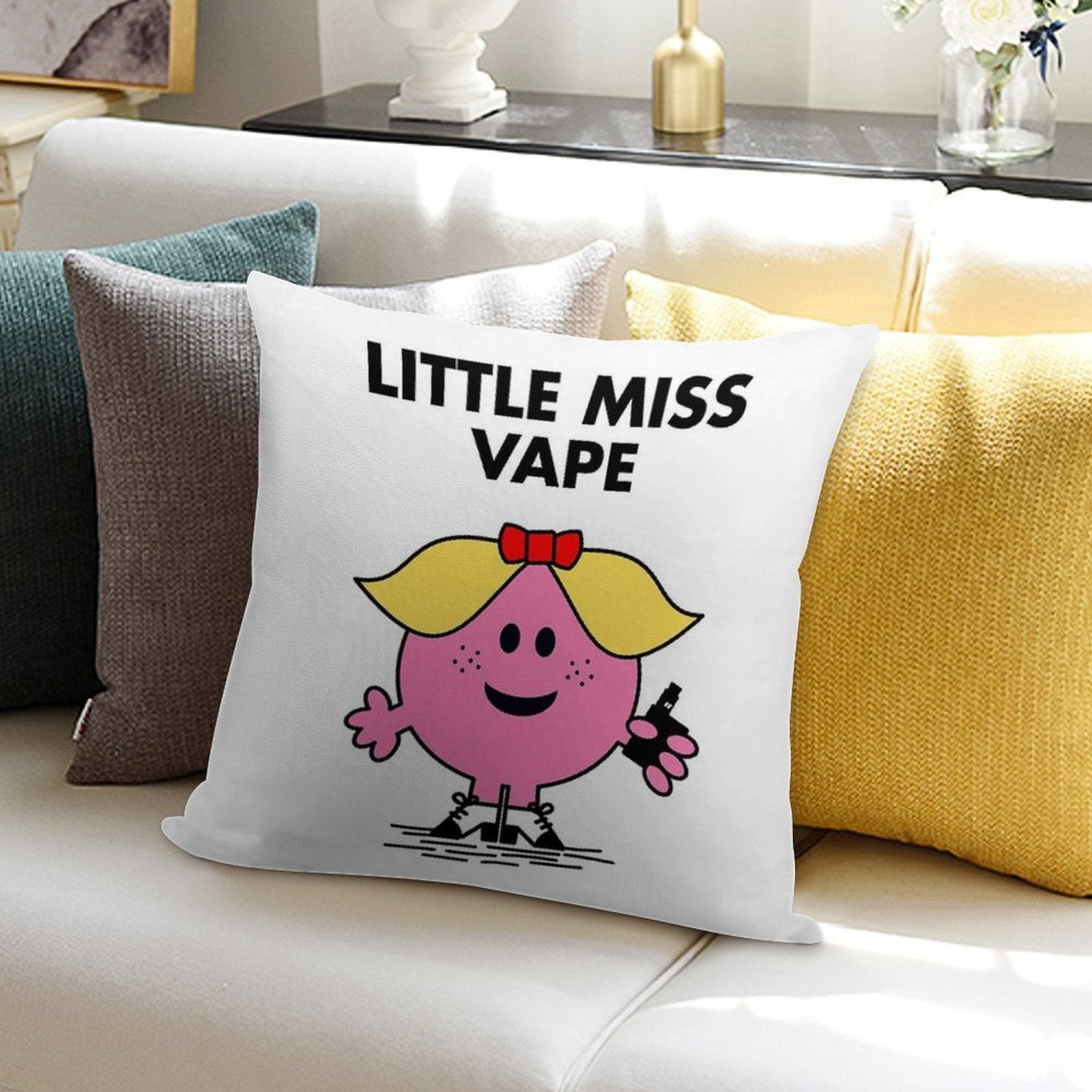 Little Miss Vape Soft Decorative Cover Throw Pillow