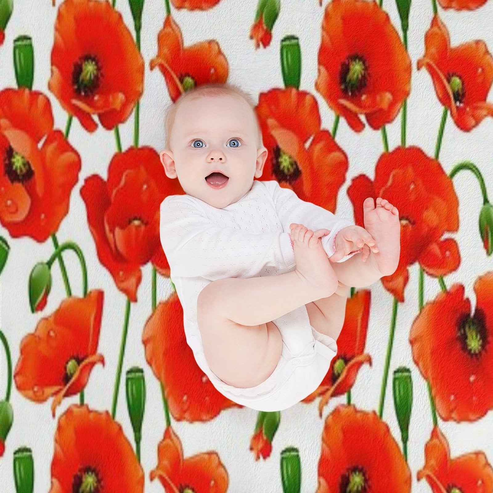 Beautiful Red Poppy Flowers Versatility Throw Blanket