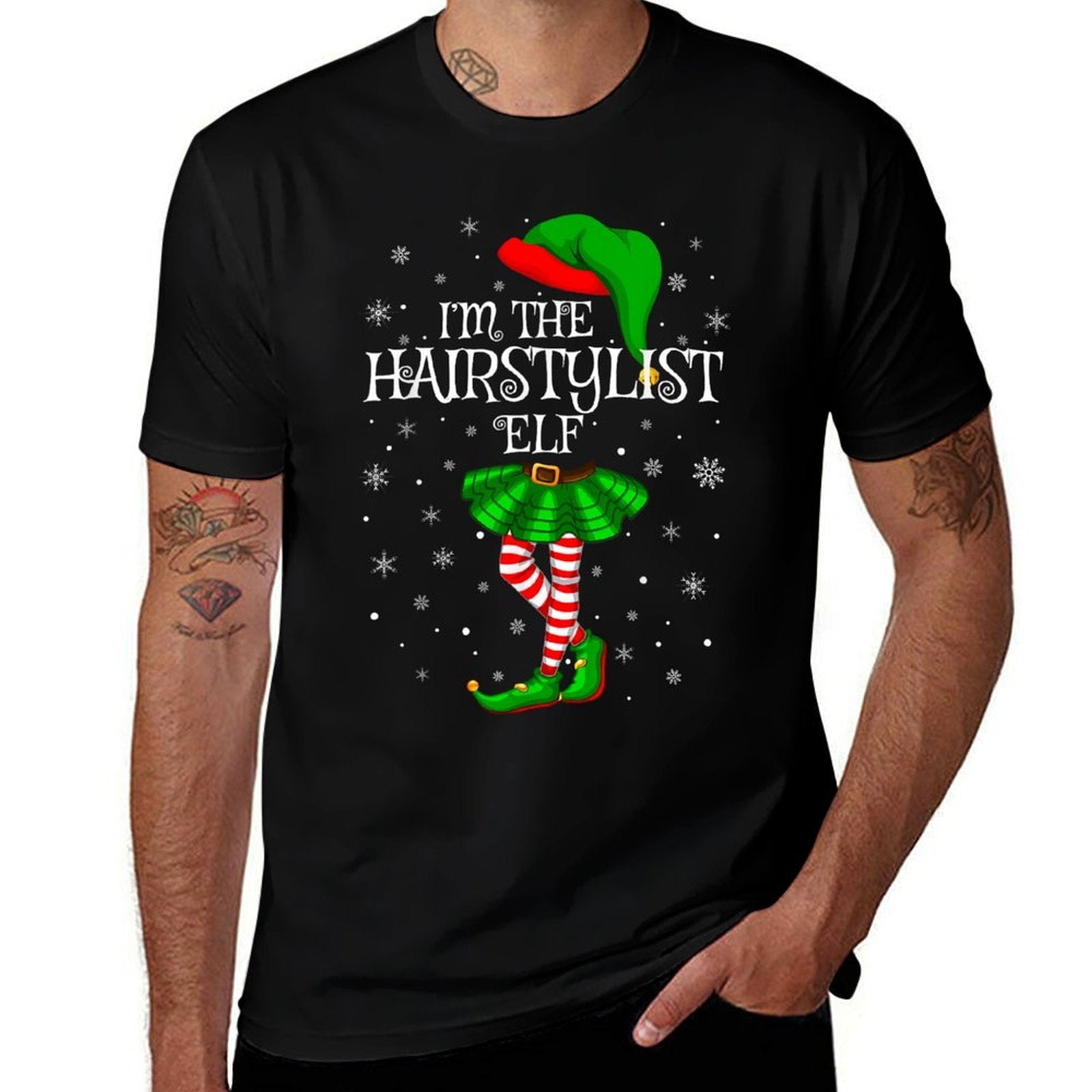 Family Matching Women Girls The Hairstylist Elf Christmas  Tagless Design T-Shirt