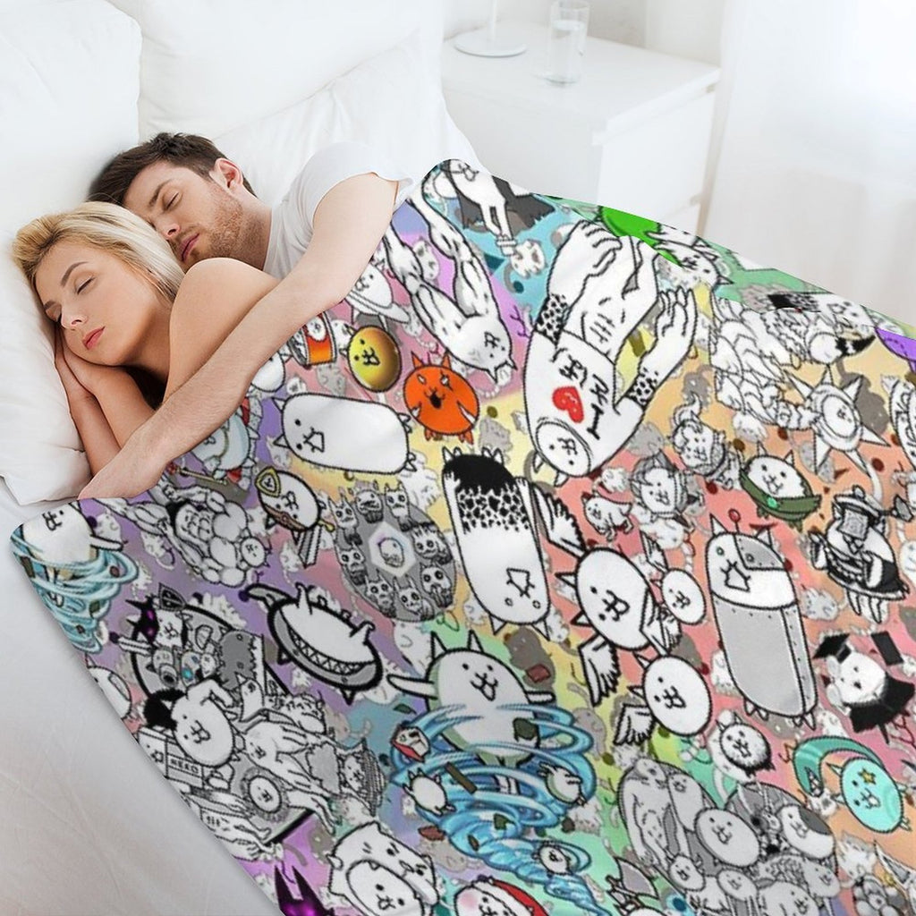 Battle Cats Machine-washable Throw Blanket