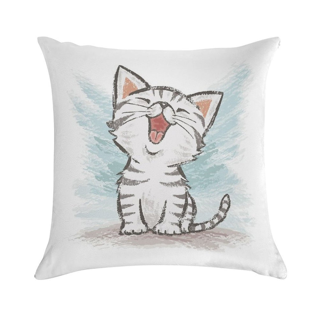American Shorthair Happy Soft Durable Construction Throw Pillow