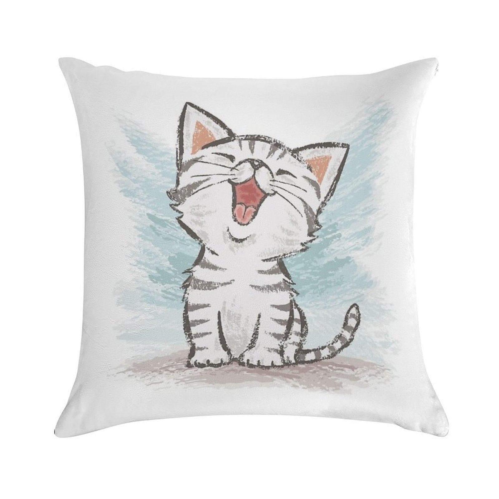 American Shorthair Happy Soft Durable Construction Throw Pillow