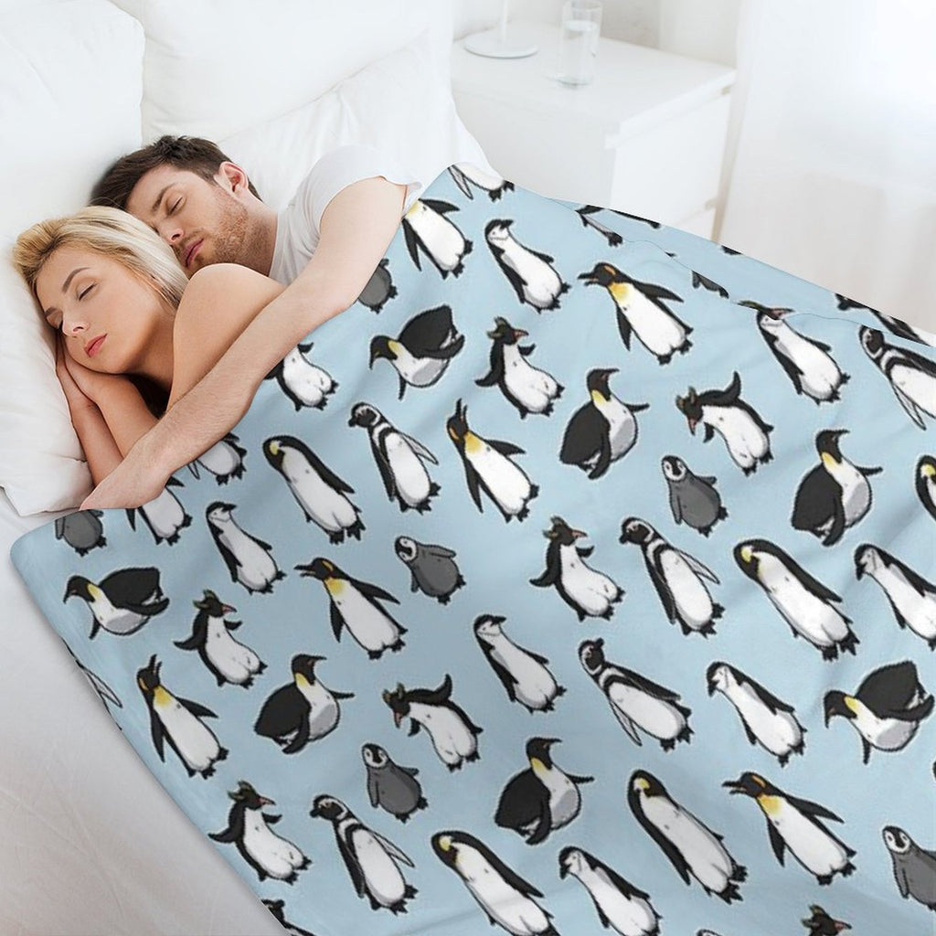 Cute Penguin Pattern Compact Throw Blanket
