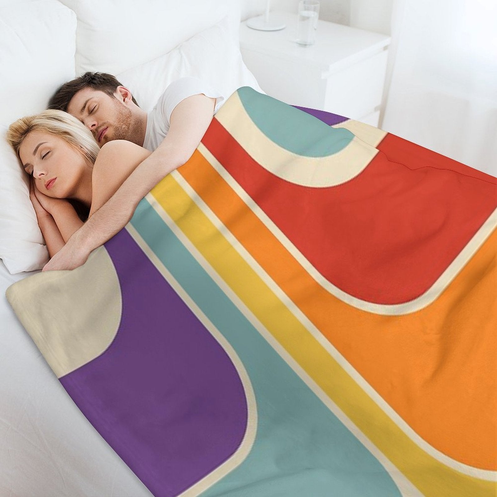 Retro Geometric Design 628 Eco-conscious Throw Blanket