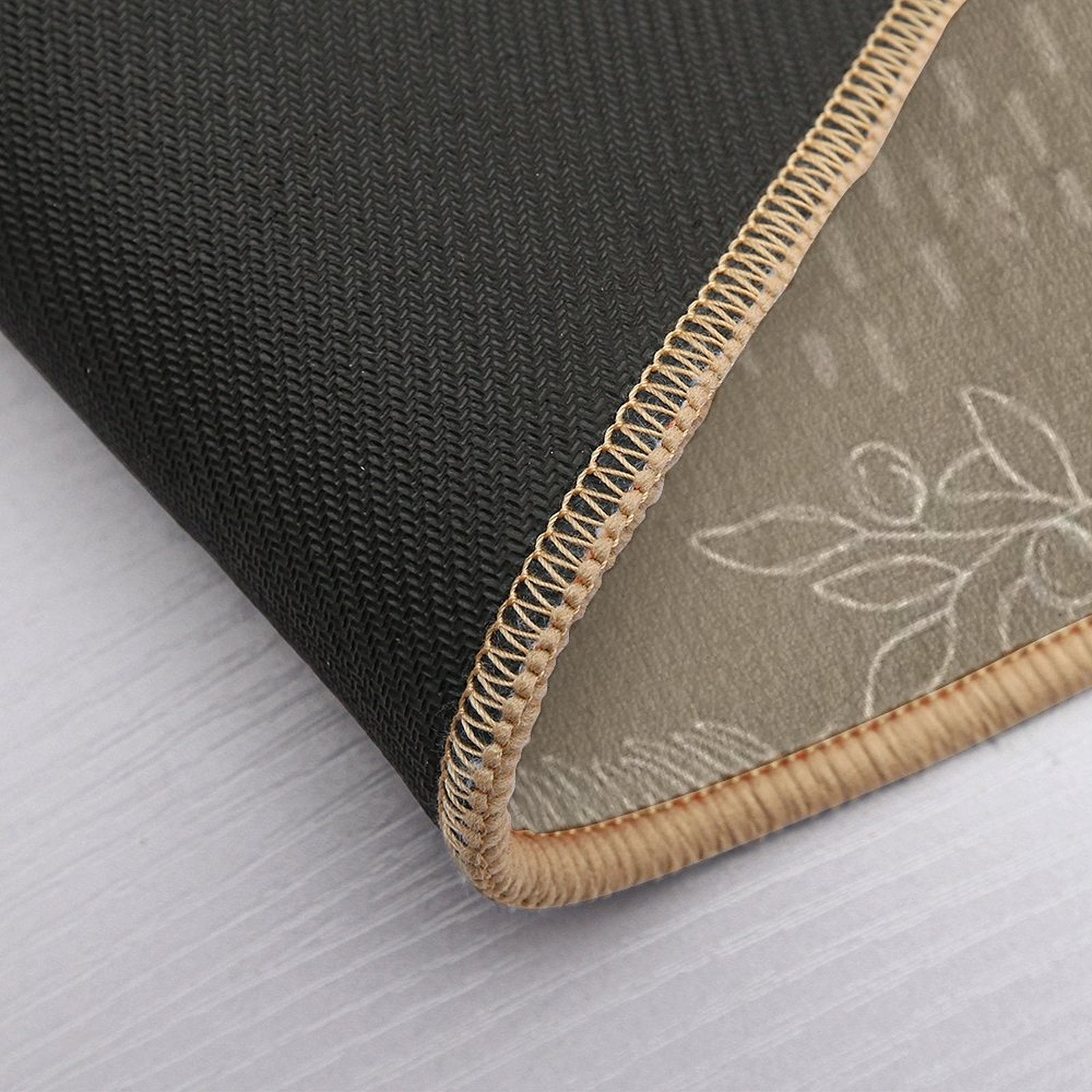 Beige Botanical Line Art  Multi-Purpose Bath Mat