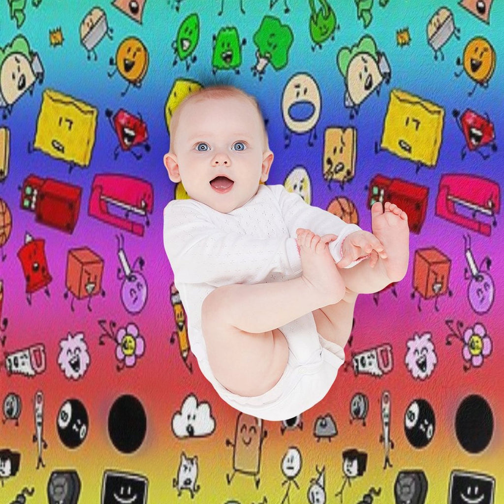 BFDI All Characters (Rainbow) Compact Throw Blanket