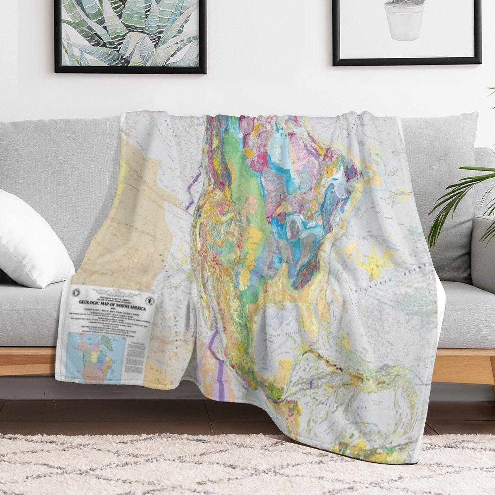 USGS Geologic Map of North America Premium Throw Blanket