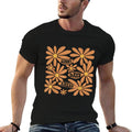 Boho Sunny Days Ahead, Boho Hippie Floral, Abstract Floral  Ribbed Collar T-Shirt
