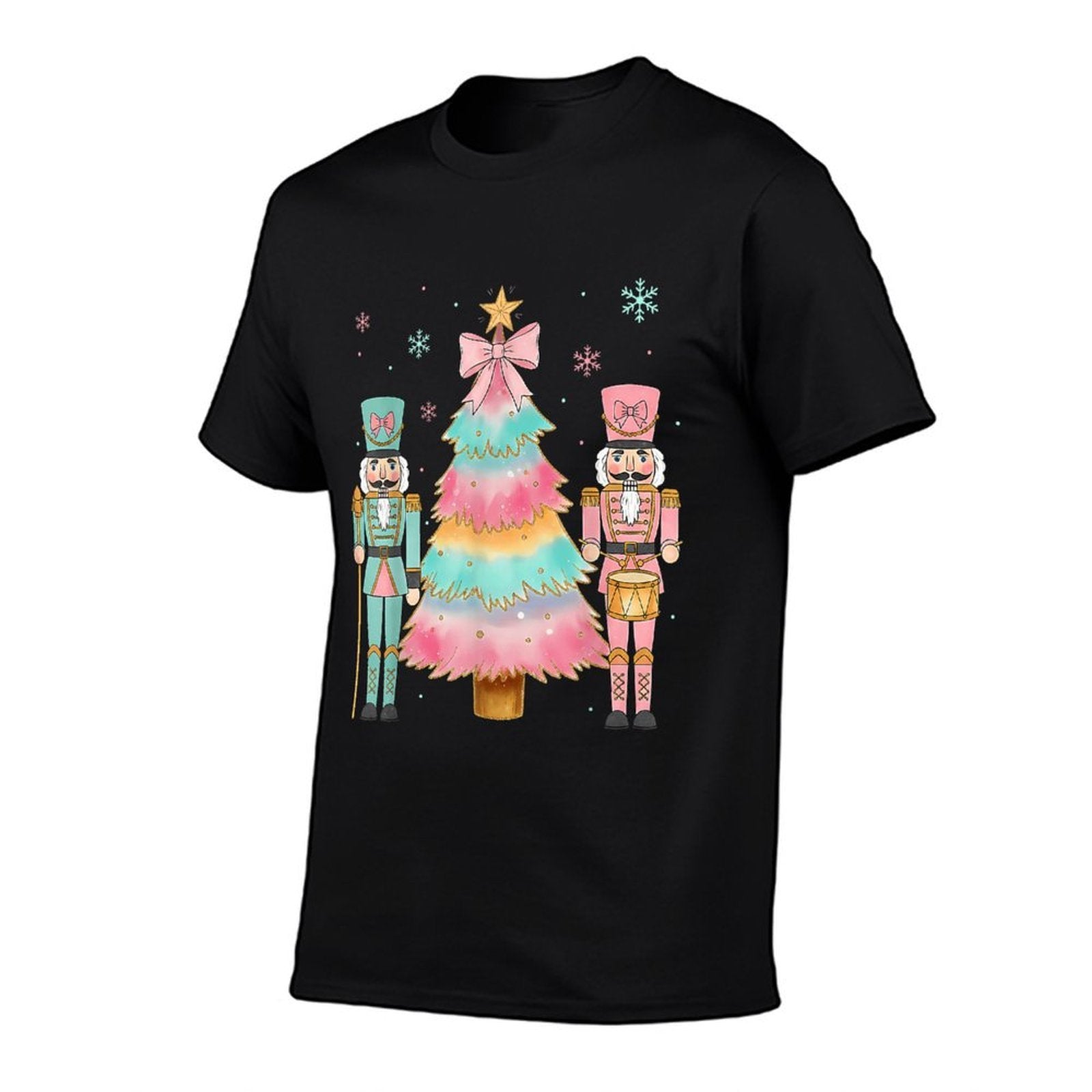 Pastel Nutcracker Soldier Pink Bow Christmas Tree Women Girl  Odor-resistant T-Shirt