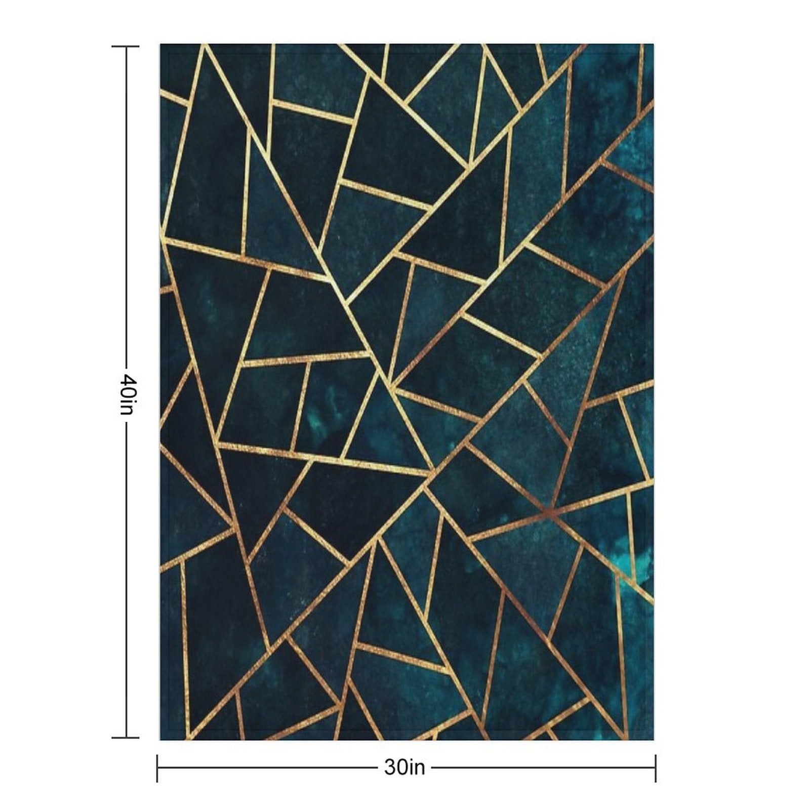 Deep Teal Geometric Anti-pilling Throw Blanket
