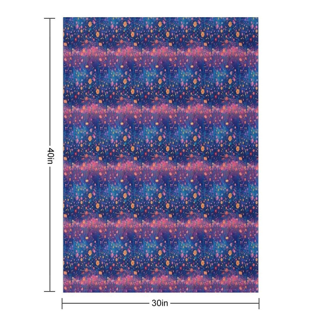 Field of Neon Cosmic Wildflowers Versatility Throw Blanket