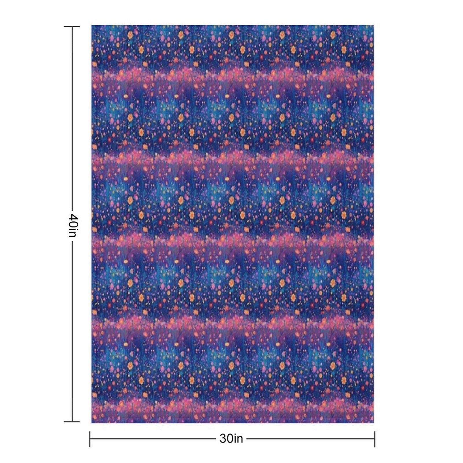Field of Neon Cosmic Wildflowers Versatility Throw Blanket