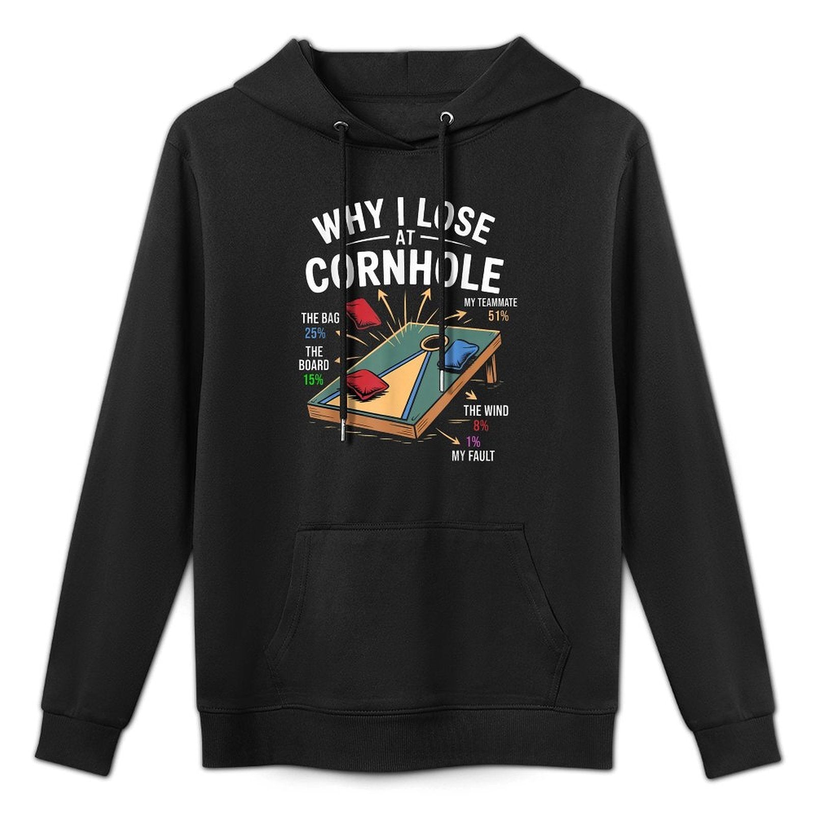 Why I Lose At Cornhole Funny Cornhole Player Graphic Durable Construction Hoodie