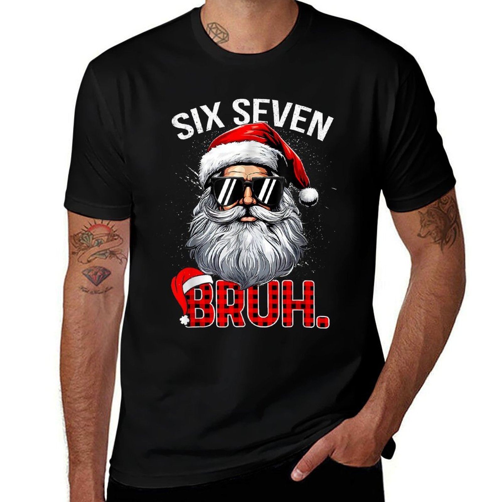 6 7 Six Seven Hand Gen Z Alpha Meme Slang Xmas Christmas  Relaxed-fit T-Shirt