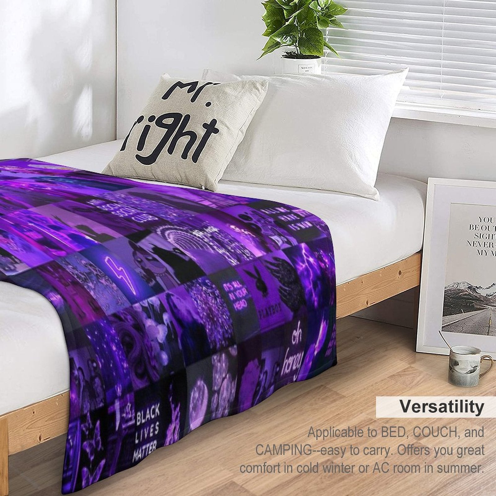 Purple Vibes Aesthetic Collage Comfort Throw Blanket