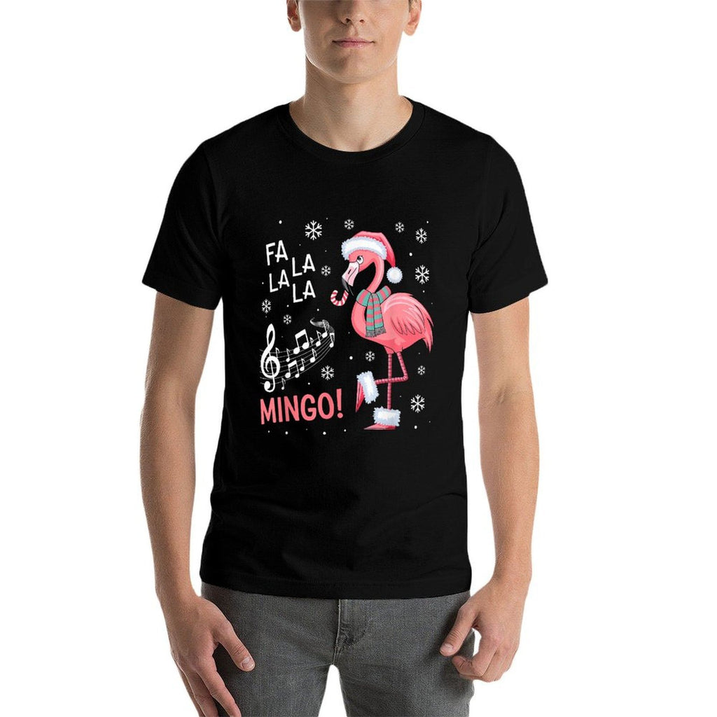 Fa La La Mingo Flamingo Candy Cane Christmas  Vintage-inspired T-Shirt