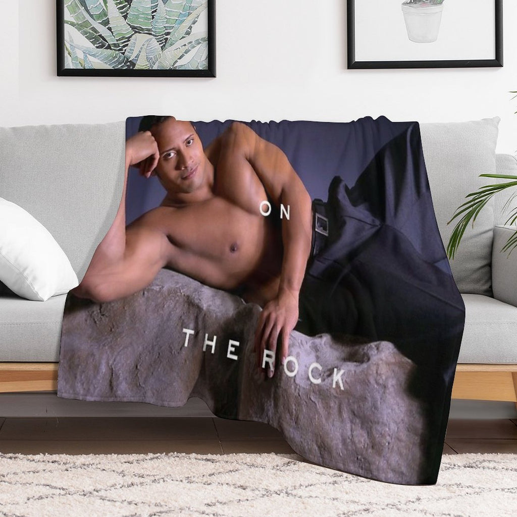 Dwayne Johnson on The Rock Plush Throw Blanket