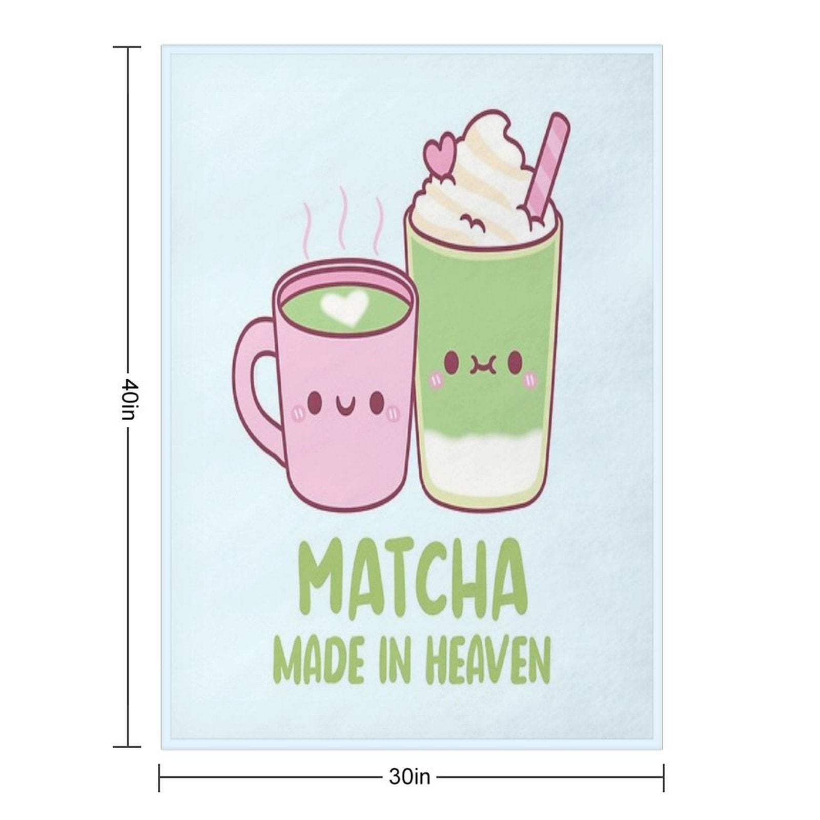 Cute Matcha Made In Heaven Tea Pun Comfort Throw Blanket