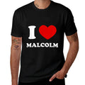 I Love Malcolm by Foxio Unisex-Adults Black Small Classic Fit Modern Letter Print  Slim-fit Cut T-Shirt