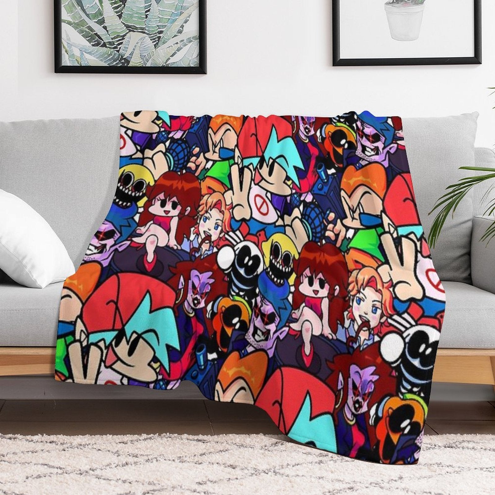 Friday Night Funkin Collage Multi-functional Throw Blanket