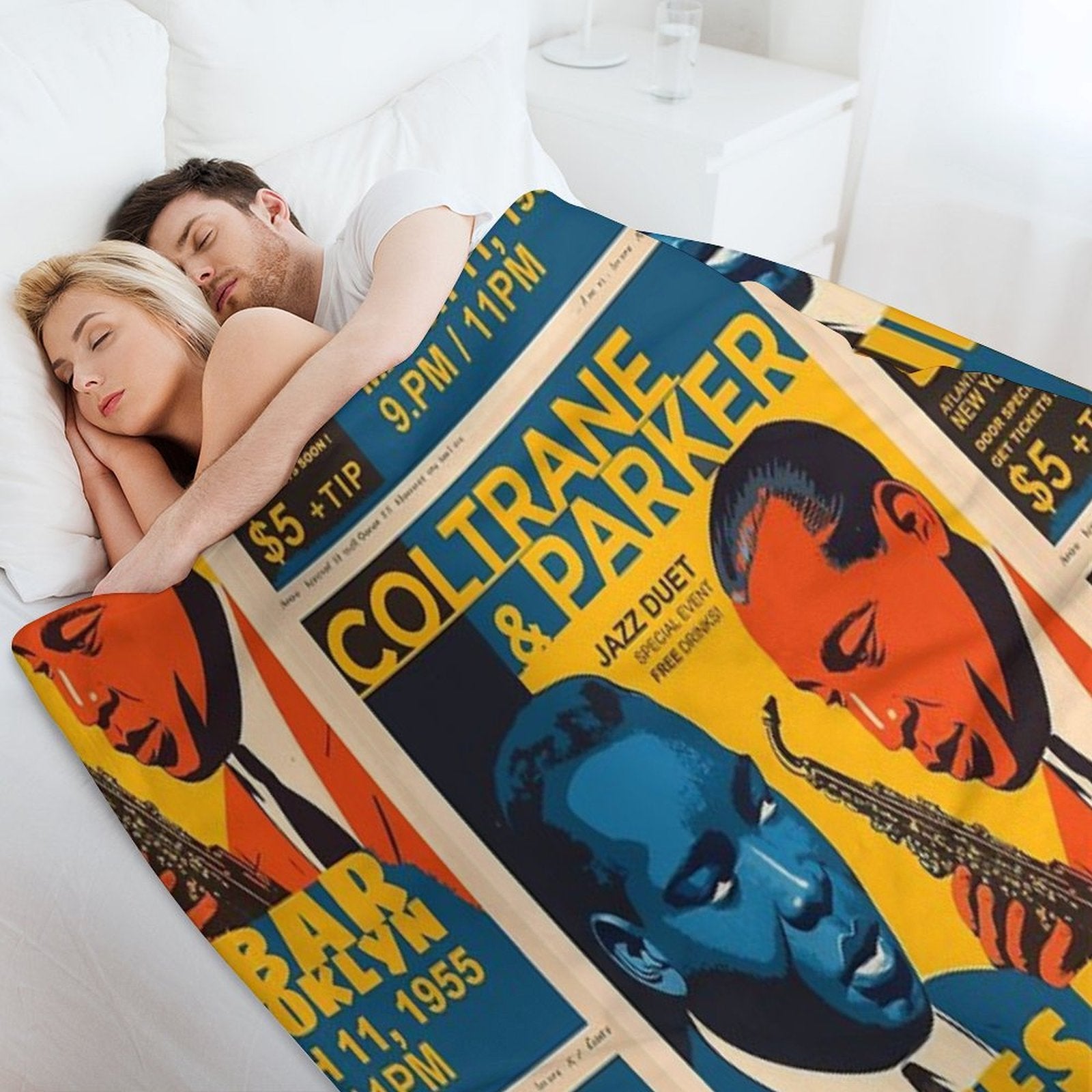 Jazz Poster Wrinkle-free Throw Blanket