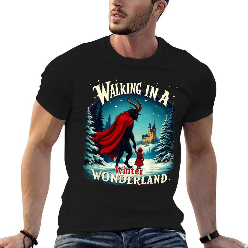 Wonderland Krampus Dark Winter Holiday Walking In A Winter  Vintage-inspired T-Shirt