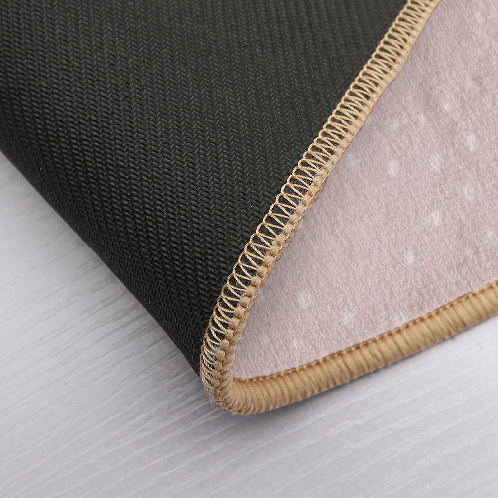 Cute Boho Minimalist Dotted Circles Design Pale Pink Durable Bath Mat