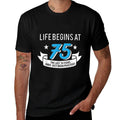 Life Begins At 75 - Funny 75th Birthday  Eco-friendly Material T-Shirt