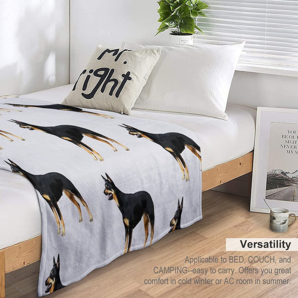 Kelpie- Australian Black And Tan Kelpie Durable Throw Blanket