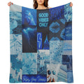 Aesthetic Blue Vibes Tapestry Durable Throw Blanket