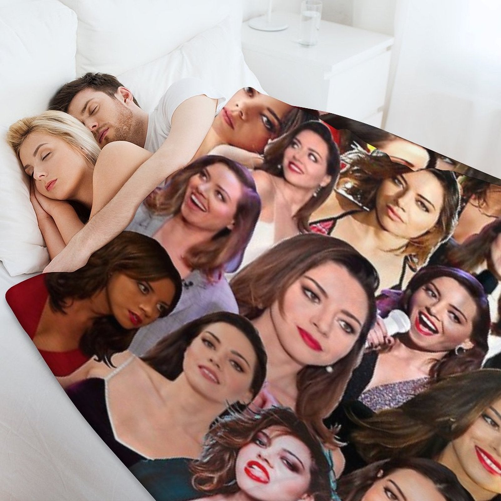 Aubrey Plaza Photo Collage Versatility Throw Blanket