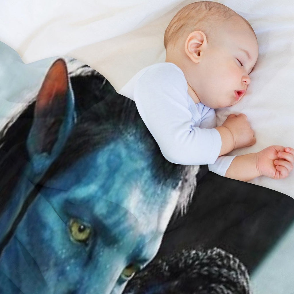 Blue Couple Avatar Quick-dry Throw Blanket