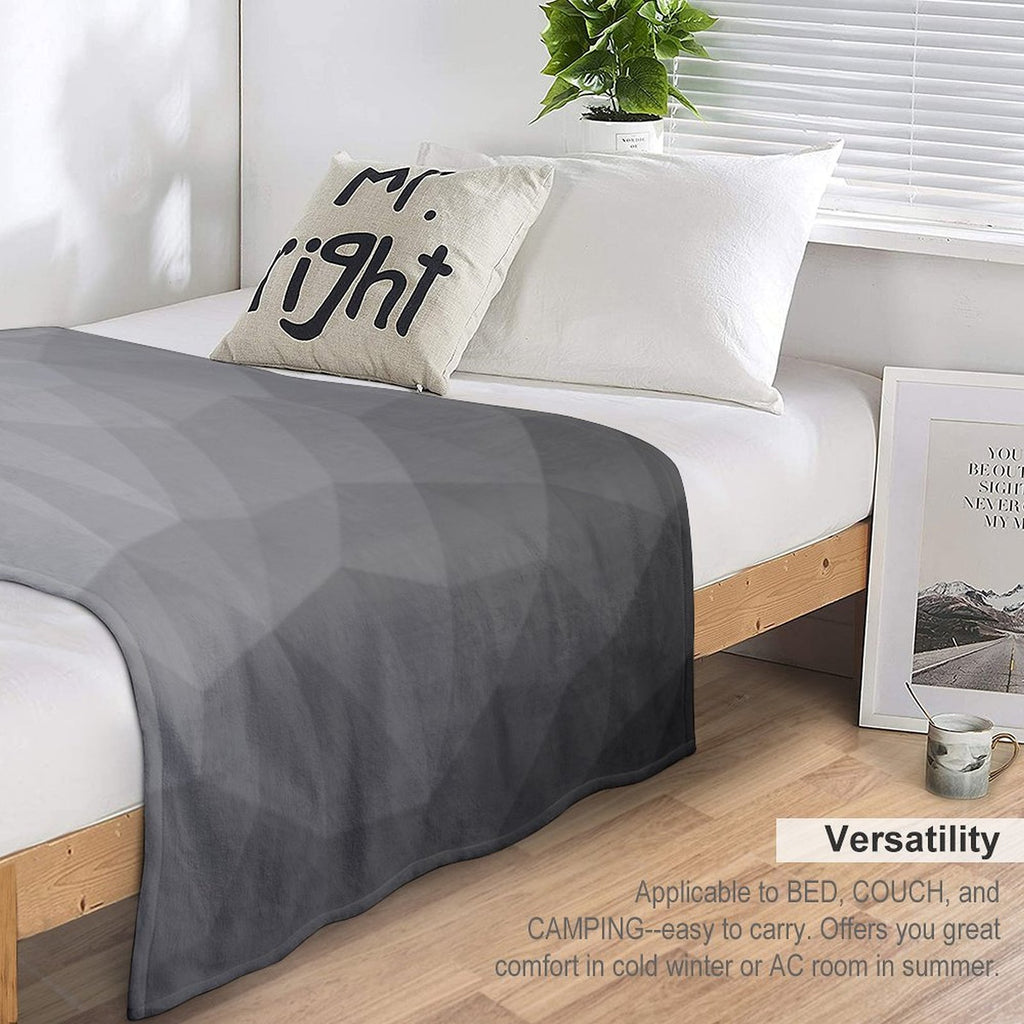 Gray Gradient Geometric Mesh Pattern Grey Elegant Design Sustainable Throw Blanket