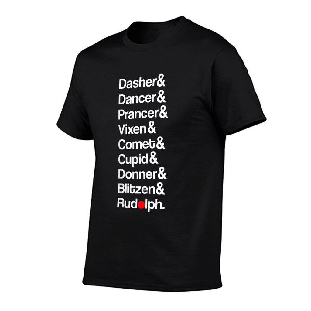 Santa Claus Reindeer Names List Funny Christmas Sleigh  Fade-proof Color T-Shirt