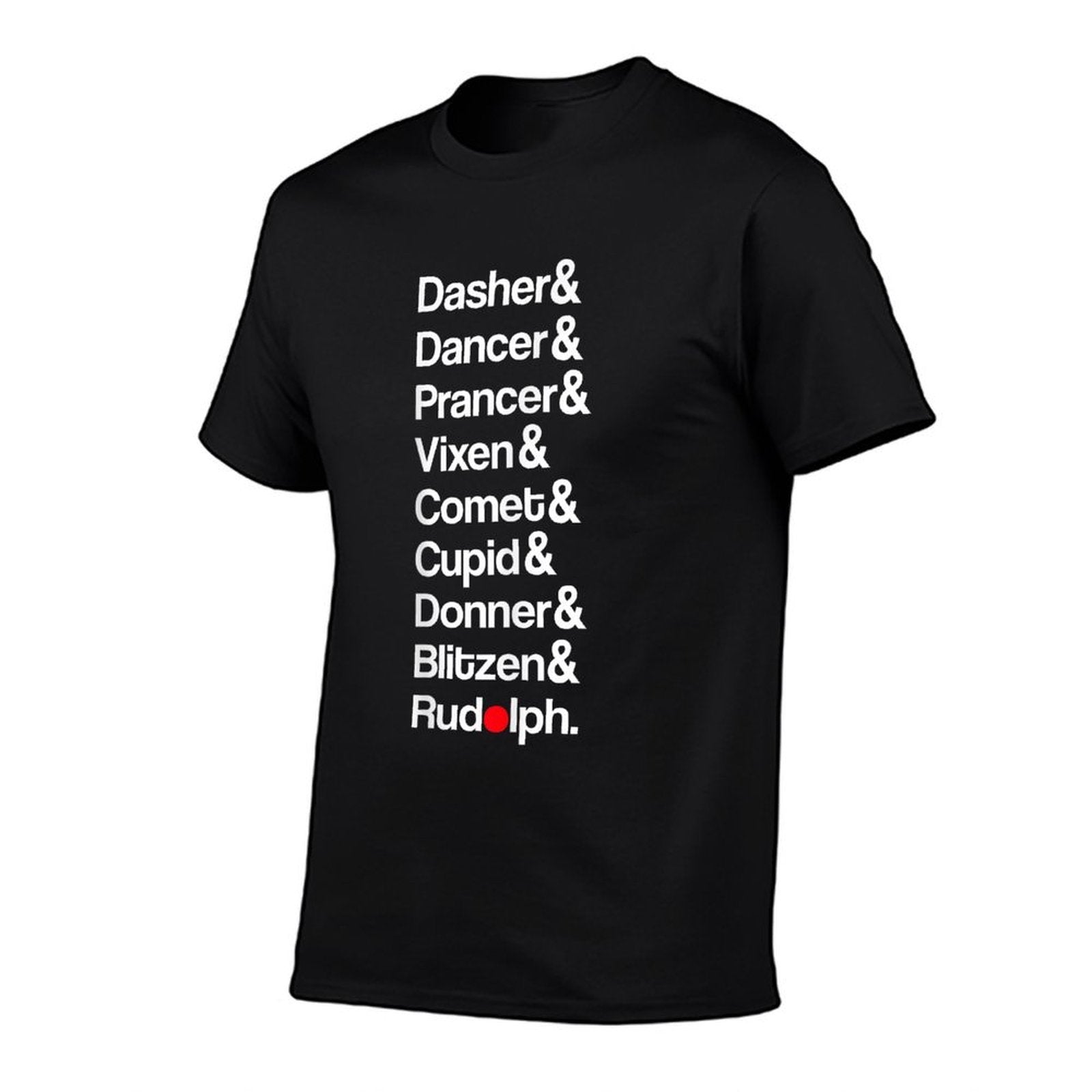 Santa Claus Reindeer Names List Funny Christmas Sleigh  Fade-proof Color T-Shirt