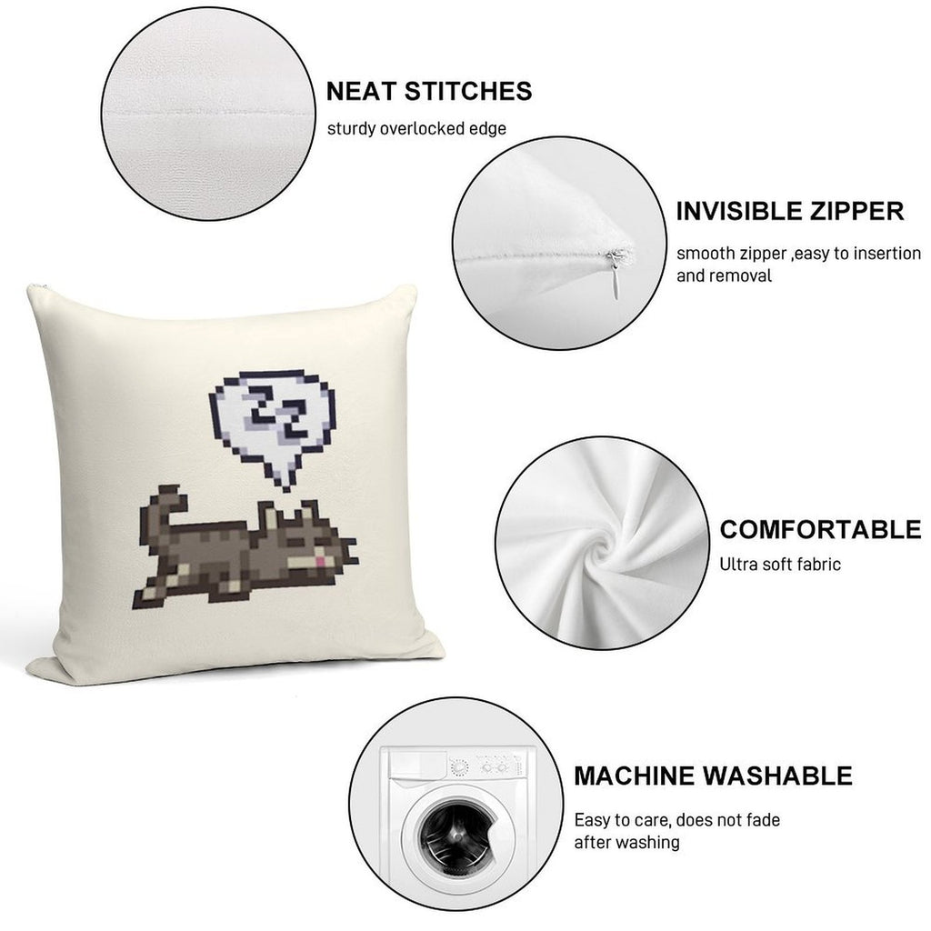 Stardew Valley Sleeping Cat Sploot Soft High-Density Material Throw Pillow