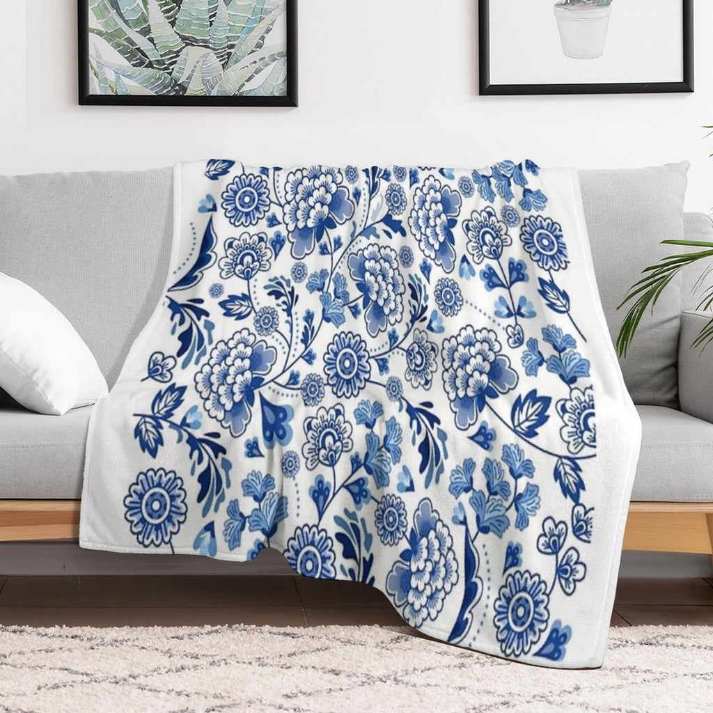 Chinese Porcelain Design Versatility Throw Blanket