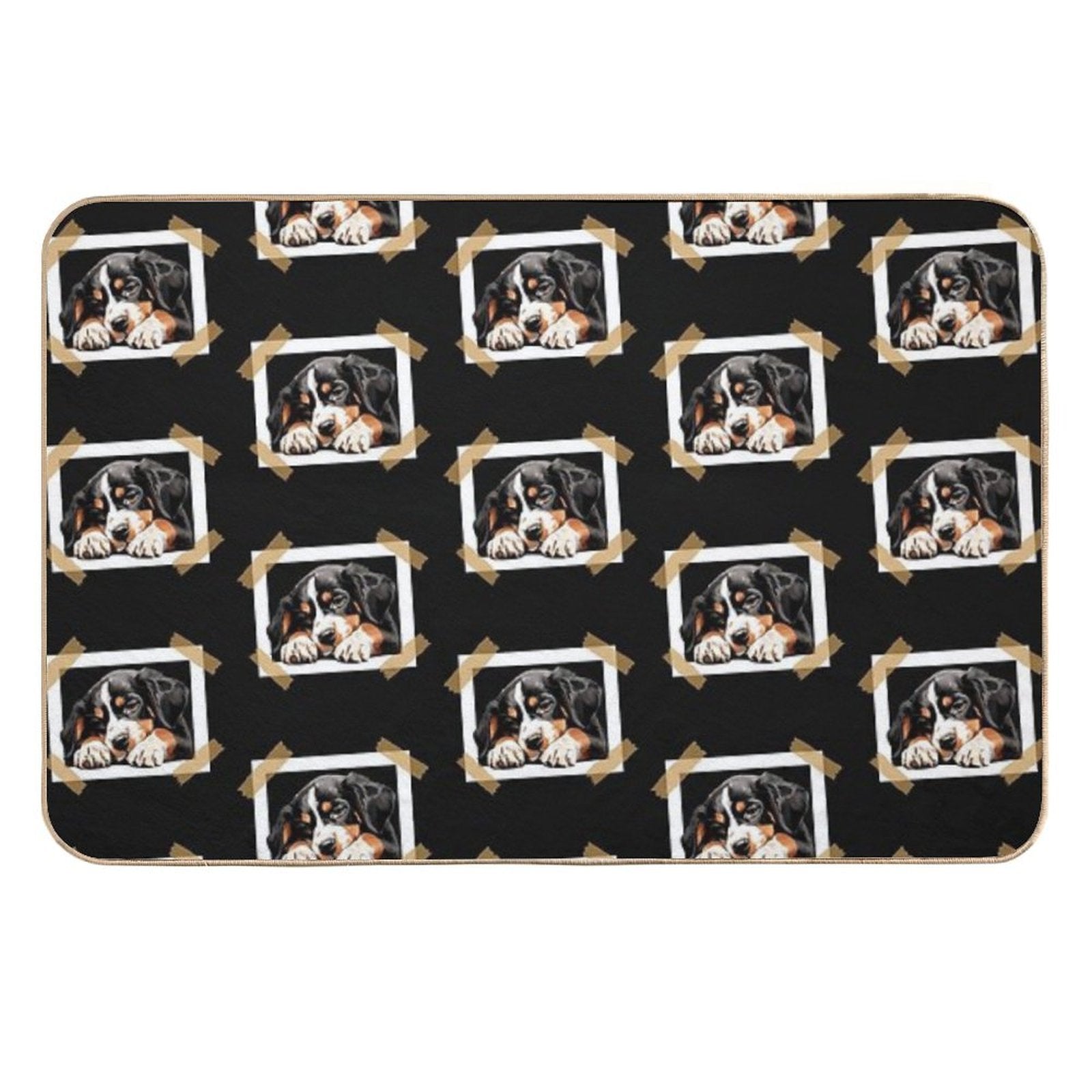 Entlebucher Mountain Puppy Sleeping  Slip-Resistant Bath Mat