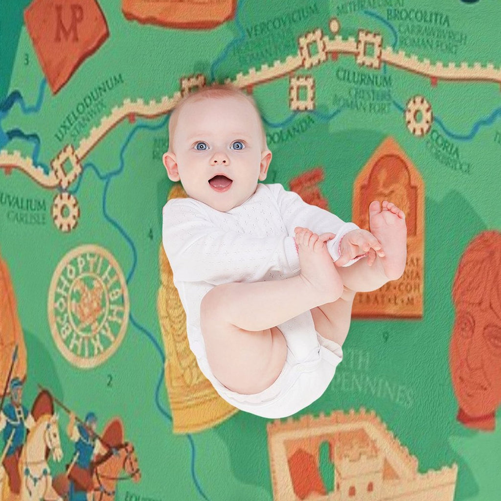 Hadrians Wall Illustrated Map Eco-conscious Throw Blanket