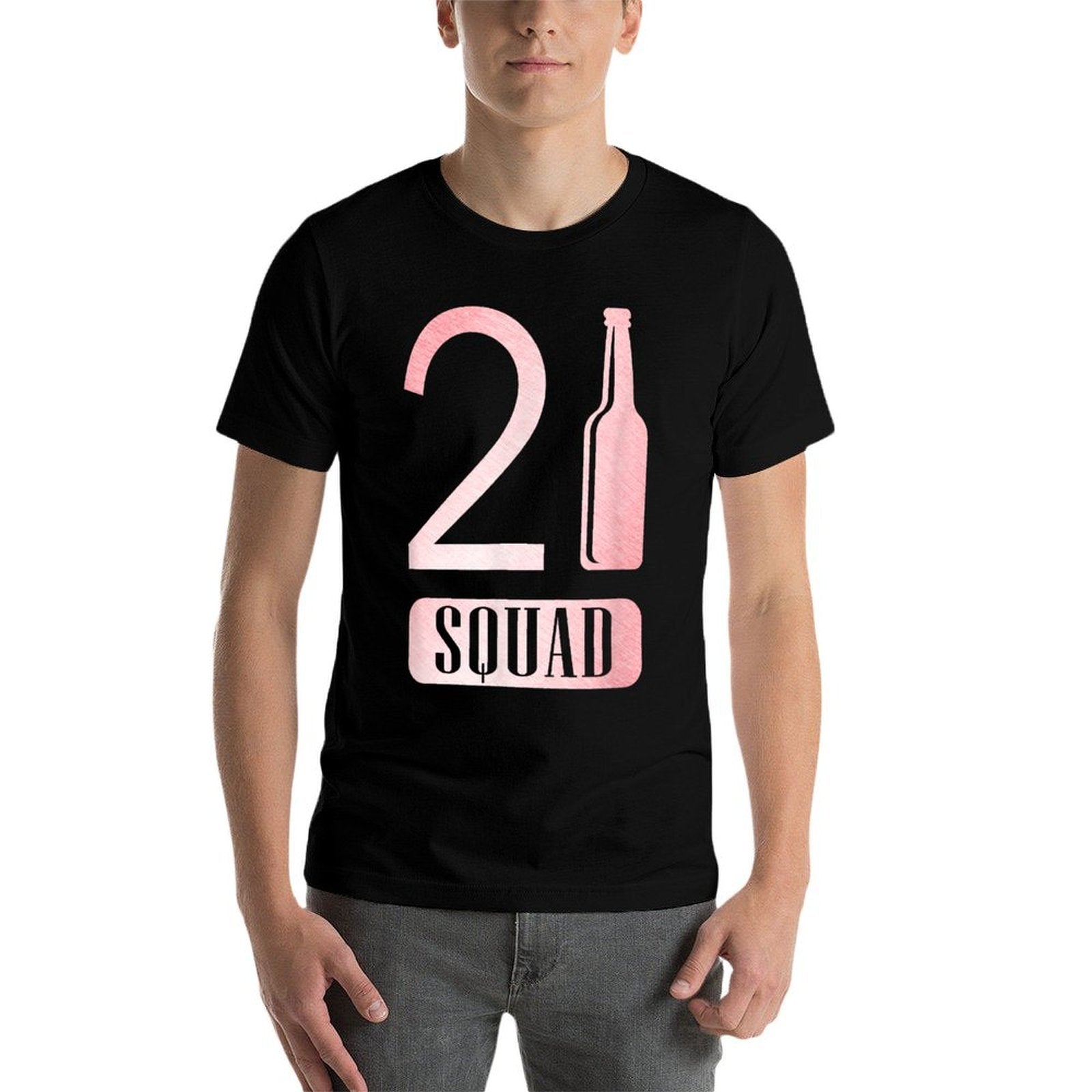 21st Squad Pink Birthday Funny Gift T  Fade-proof Color T-Shirt