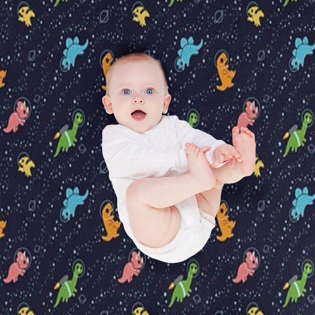 Dinosaurs In Space Pattern All-season Throw Blanket