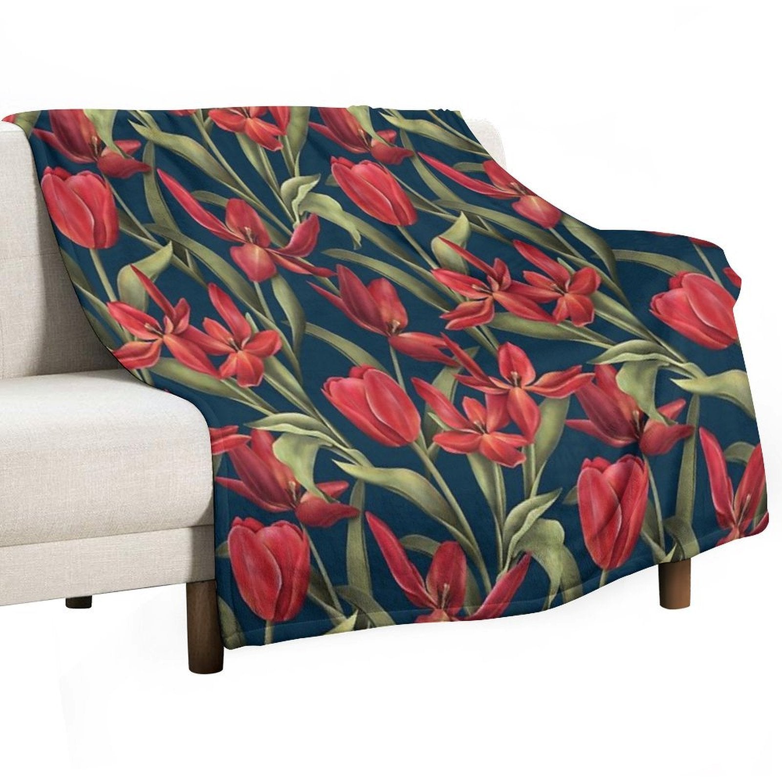 The Red Garden Plush Throw Blanket
