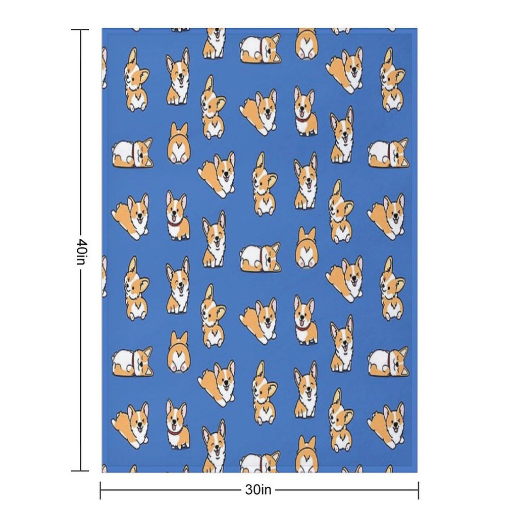 Kawaii Corgi Multi-functional Throw Blanket