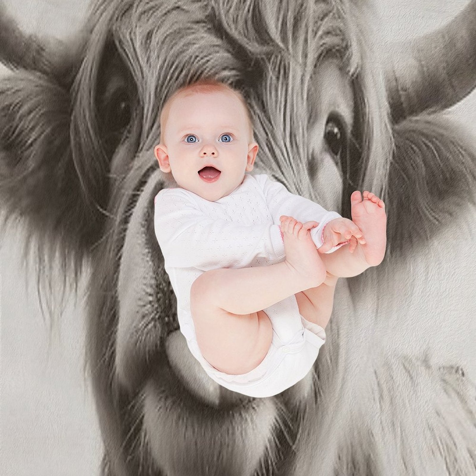 Cheeky Highland Cow Comfort Throw Blanket